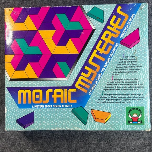 Vintage 1992 Mosaic Mysteries Pattern Block Design Activity Discovery Toys Art - Picture 1 of 14